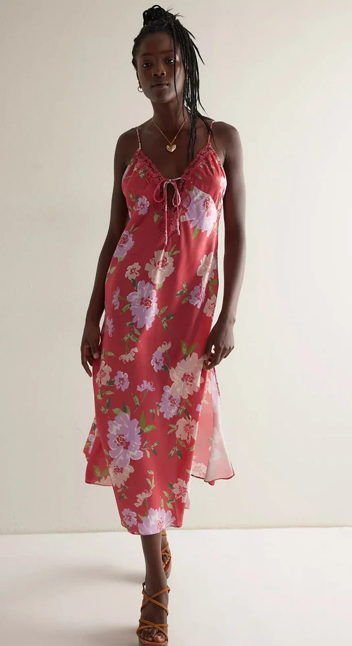 NEW FREE PEOPLE INTIMATELY SOMEONE LIKE YOU MIDI SLIP DRESS SZ XS